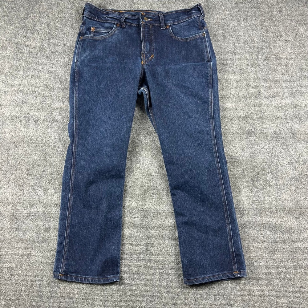 Origin Maine Jeans Mens 34 Blue Straight Leg Denim Made in USA Workwear Indigo